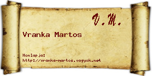 Vranka Martos névjegykártya